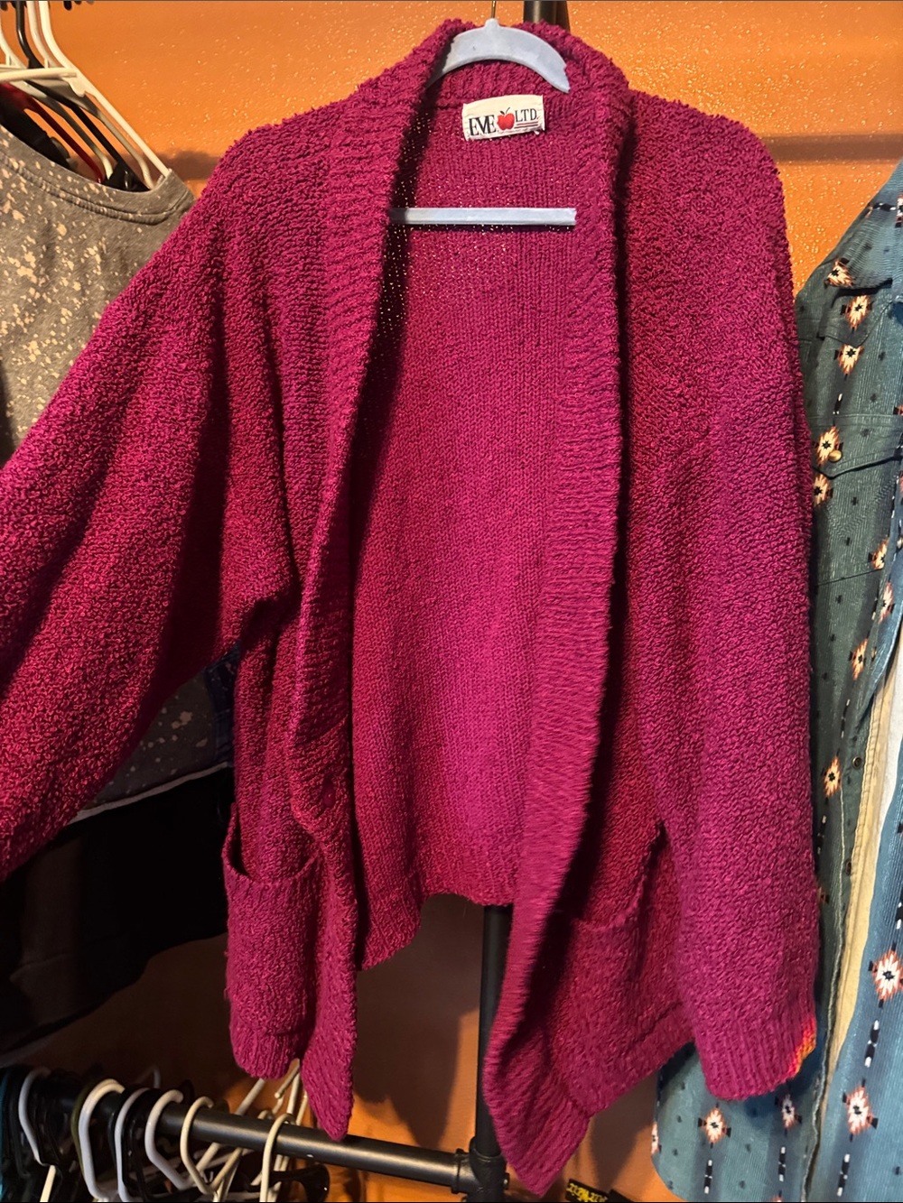 Lively Open-Front Cozy Cardigan - Berry Plum